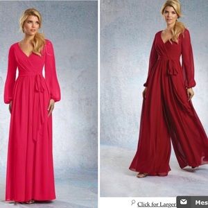 New Alfred Angelo jumpsuit #7325. Polmegranate